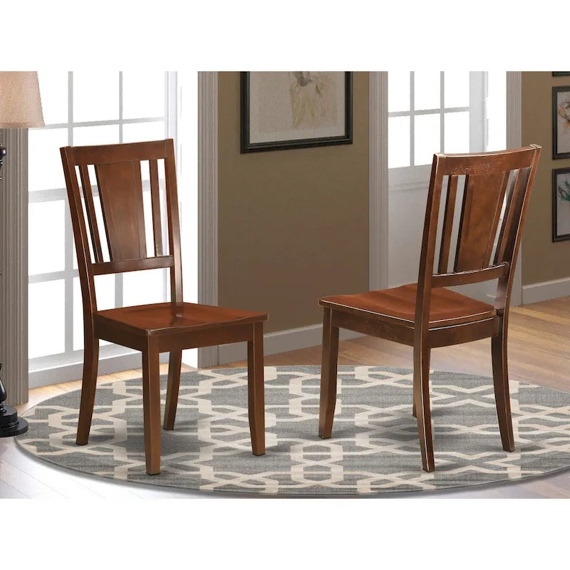 Chaises de salle à manger - Chaises à dossier à lattes, lot de 2, Acajou (Options d'assise)