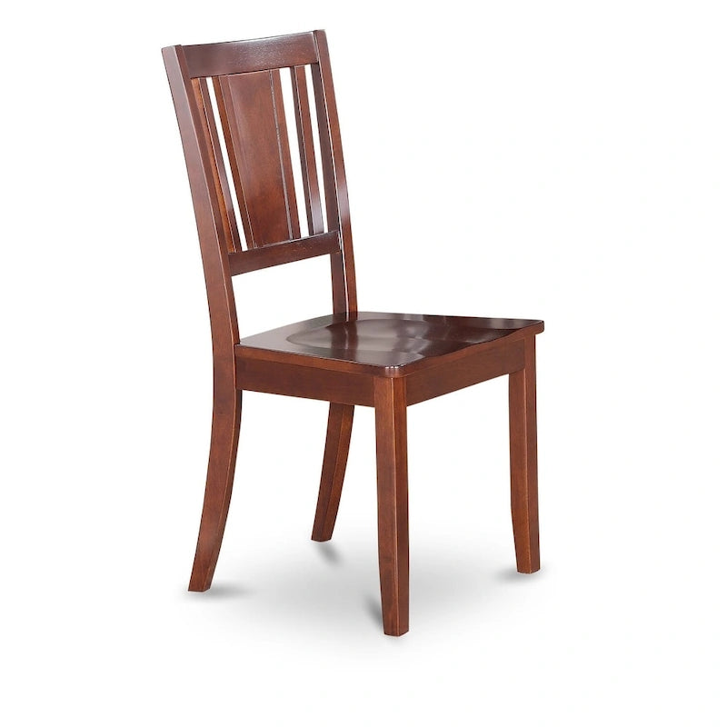 Chaises de salle à manger - Chaises à dossier à lattes, lot de 2, Acajou (Options d'assise)