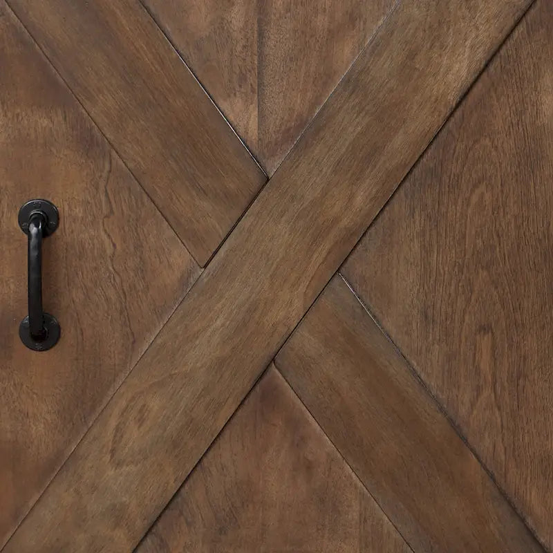 Meuble TV d'angle de style rustique de 56 po pour téléviseurs jusqu'à 60 po, aucun assemblage requis, fini bois de grange