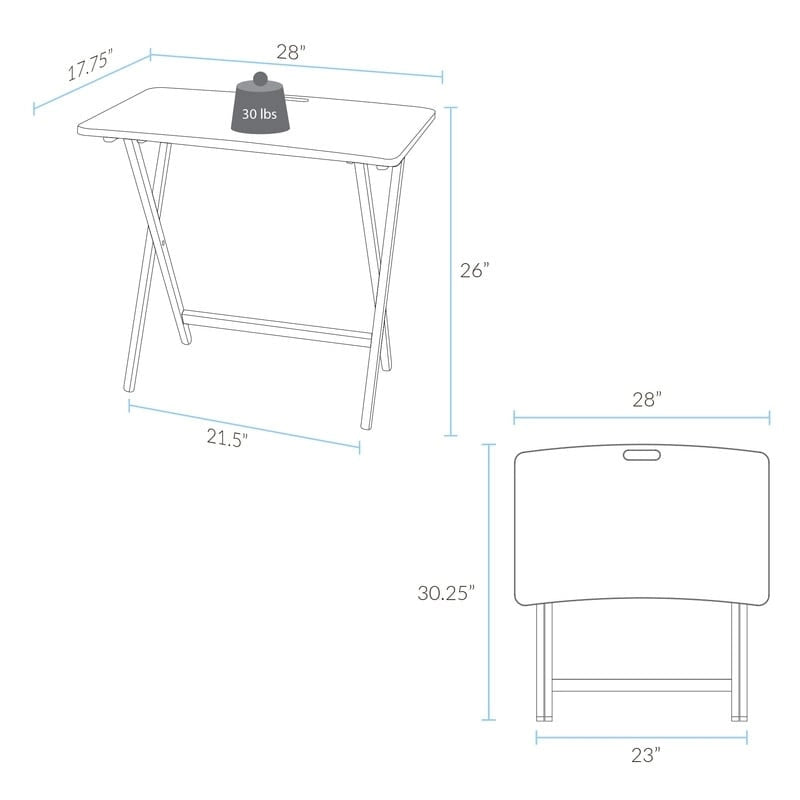 Table plateau pliable en bois massif