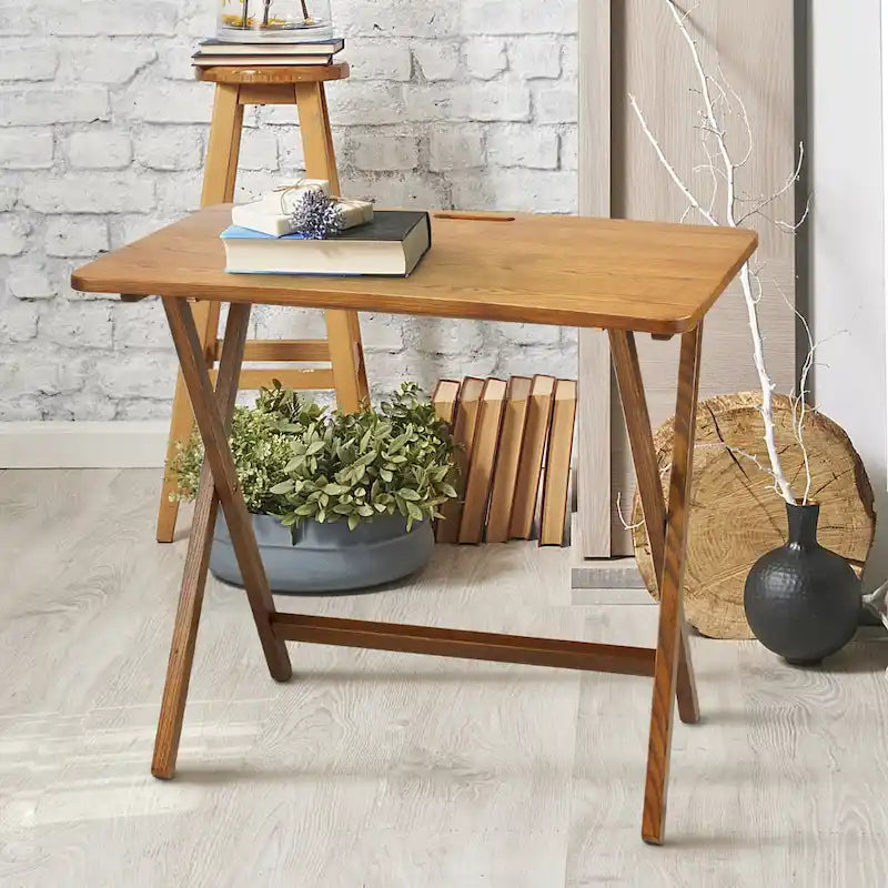 Table plateau pliable en bois massif