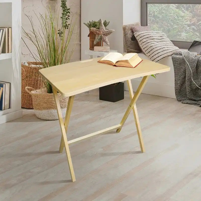 Table plateau pliable en bois massif
