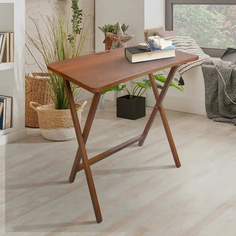 Table plateau pliable en bois massif