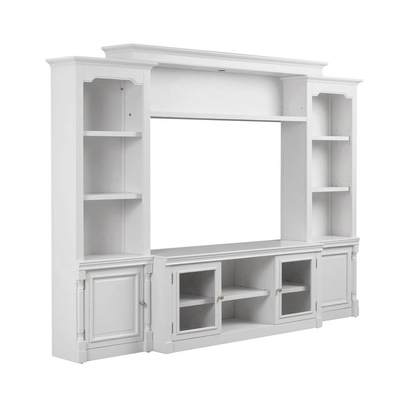 Meuble télé blanc en bois massif