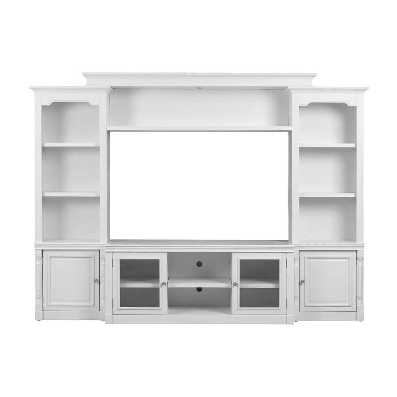 Meuble télé blanc en bois massif