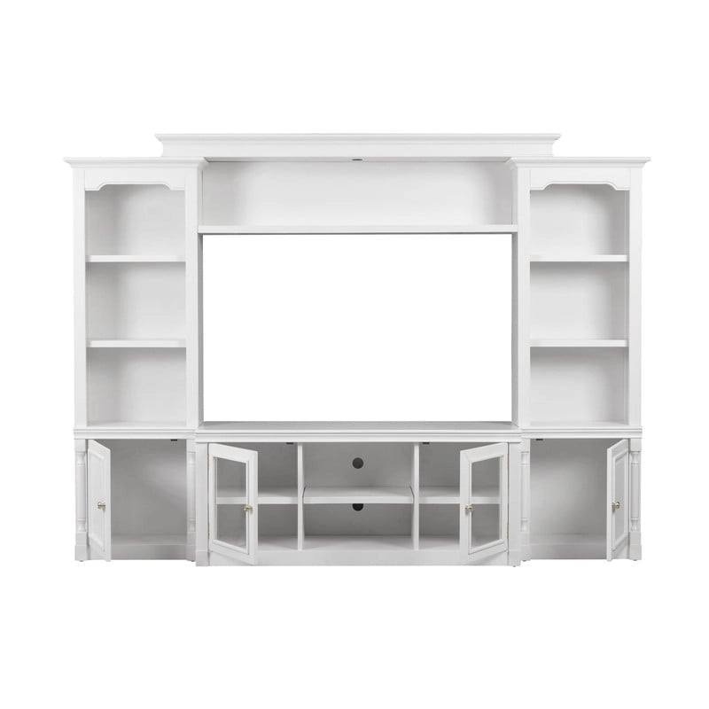 Meuble télé blanc en bois massif