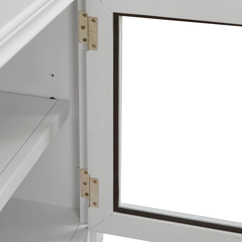 Meuble télé blanc en bois massif