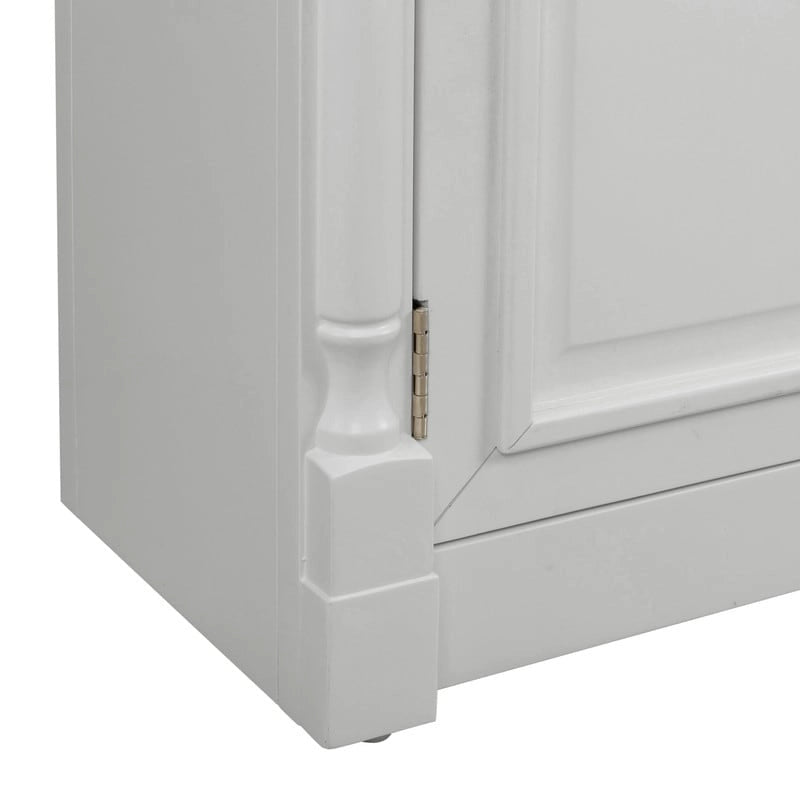 Meuble télé blanc en bois massif