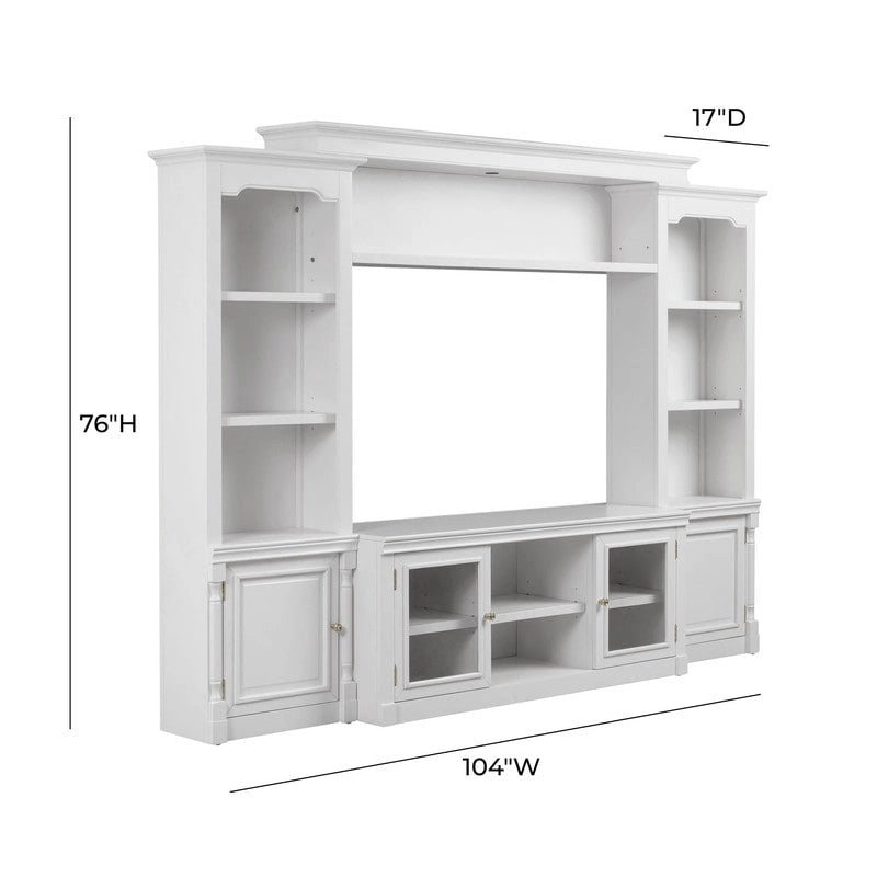 Meuble télé blanc en bois massif