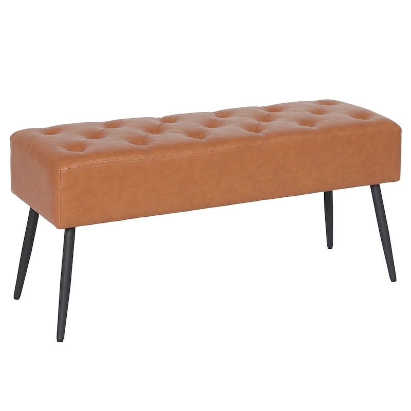 Banc rembourré en similicuir avec siège capitonné