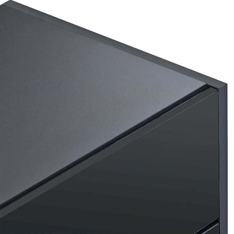 Meuble TV rectangulaire moderne pour téléviseurs jusqu'à 80 po avec surface UV laquée très brillante