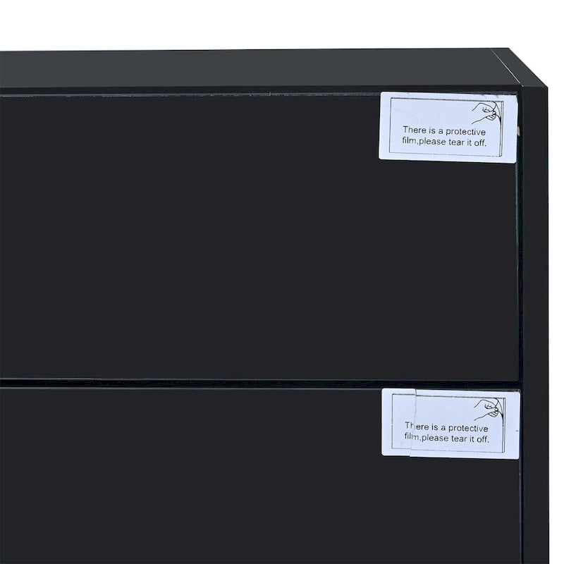 Meuble TV rectangulaire moderne pour téléviseurs jusqu'à 80 po avec surface UV laquée très brillante