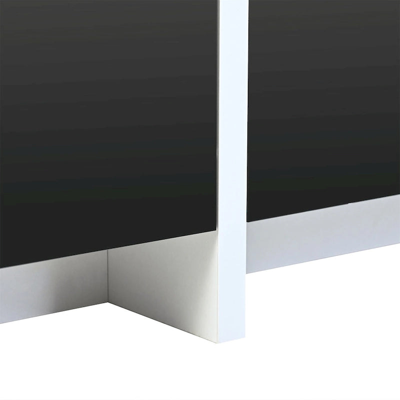 Meuble TV rectangulaire moderne pour téléviseurs jusqu'à 80 po avec surface UV laquée très brillante