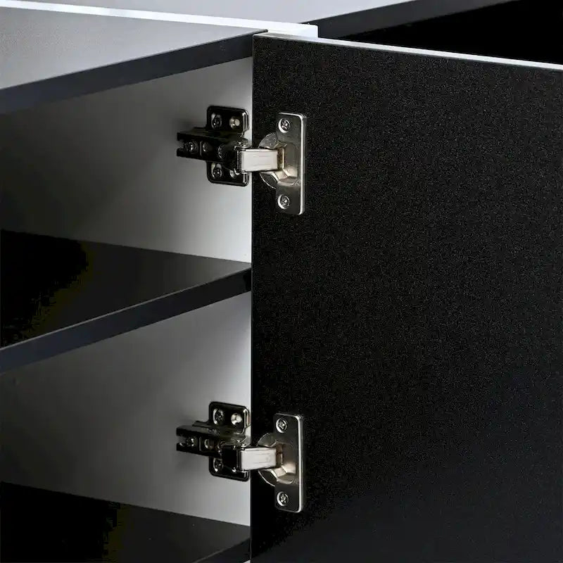 Meuble TV rectangulaire moderne pour téléviseurs jusqu'à 80 po avec surface UV laquée très brillante