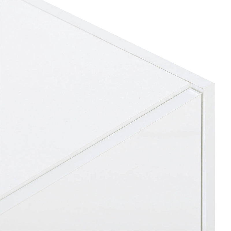 Meuble TV rectangulaire moderne pour téléviseurs jusqu'à 80 po avec surface UV laquée très brillante