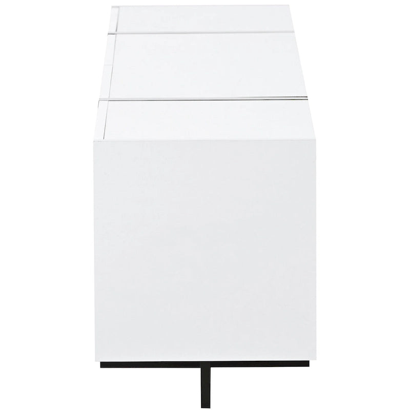 Meuble TV rectangulaire moderne pour téléviseurs jusqu'à 80 po avec surface UV laquée très brillante