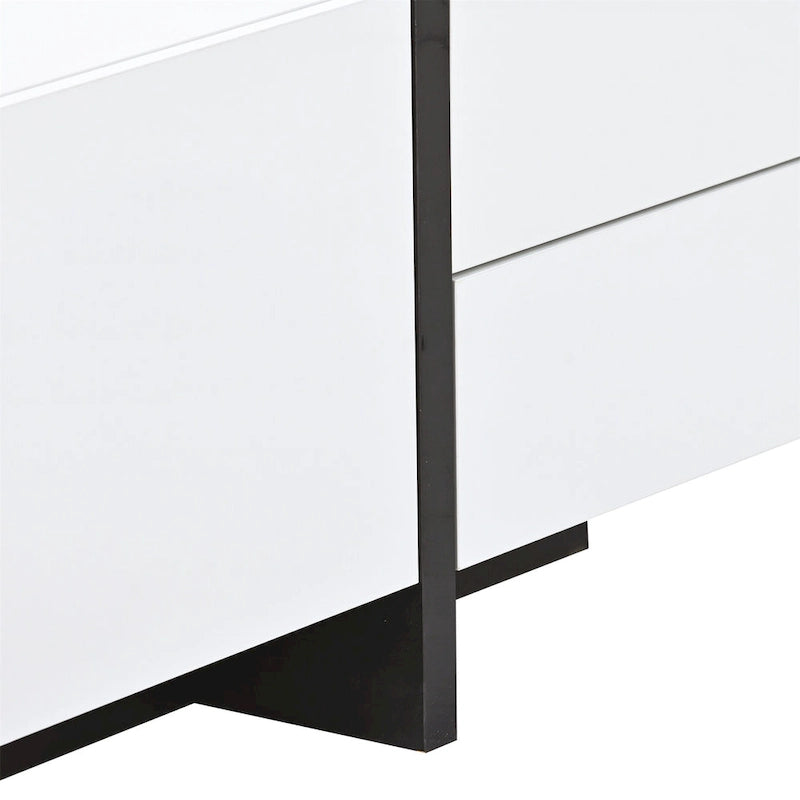 Meuble TV rectangulaire moderne pour téléviseurs jusqu'à 80 po avec surface UV laquée très brillante