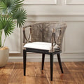 Chaise de salle à manger marron/noir - 22,3" x 23,3" x 31,5"