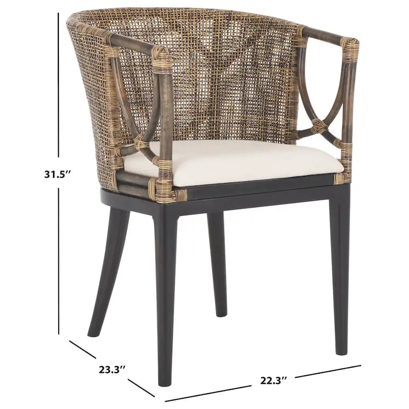 Chaise de salle à manger marron/noir - 22,3" x 23,3" x 31,5"