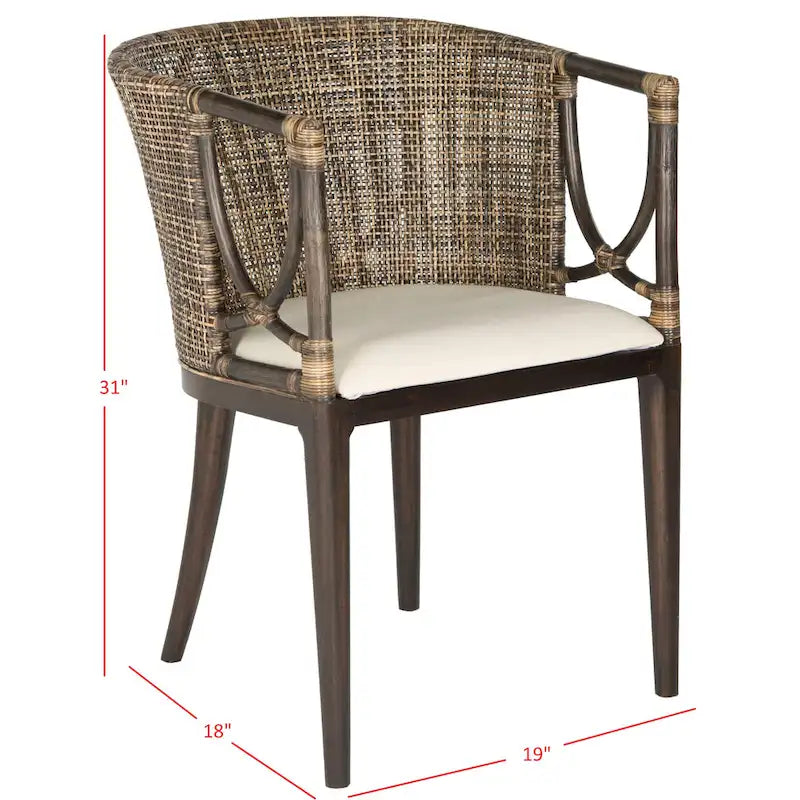 Chaise de salle à manger marron/noir - 22,3" x 23,3" x 31,5"