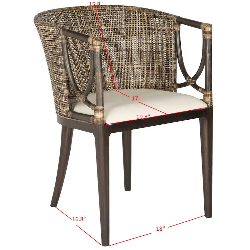 Chaise de salle à manger marron/noir - 22,3" x 23,3" x 31,5"