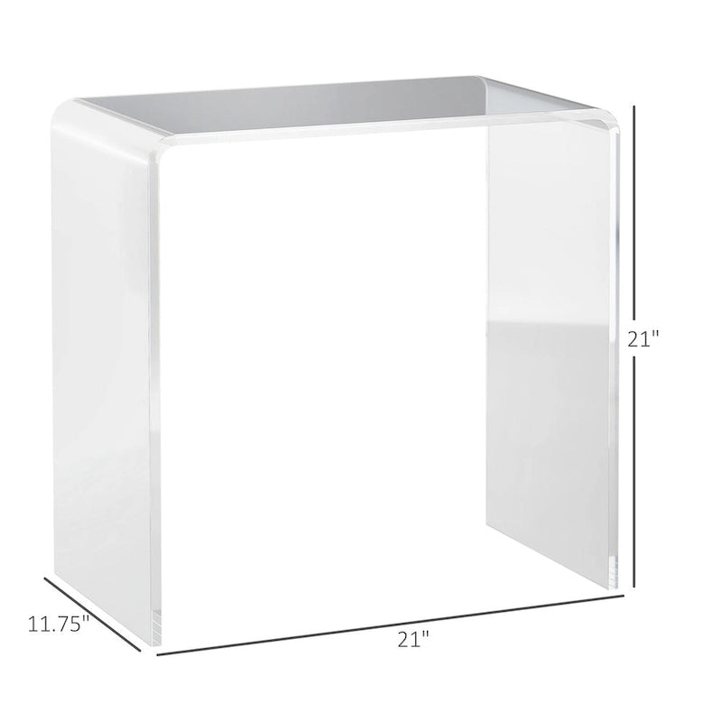 Table basse cascade rectangulaire longue tout en acrylique de 21 po d'épaisseur 15 mm