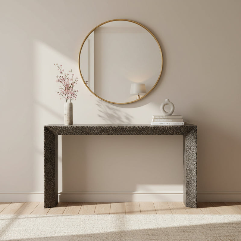 Console de 62 po en placage de bois d'orme