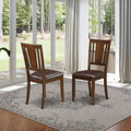 East West Furniture Dudley Dining Room Chairs - Slat Back Chairs, Set of 2, Mahogany (Seat Options)