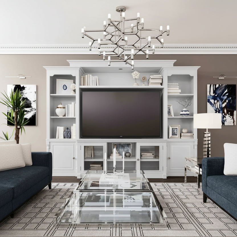 Virginia Solid Wood White Entertainment Center