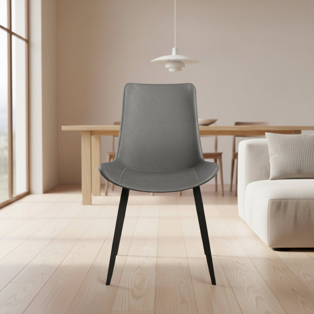 Stateside Suede Leather Covered Dining Chair (Set of 2) - N/A